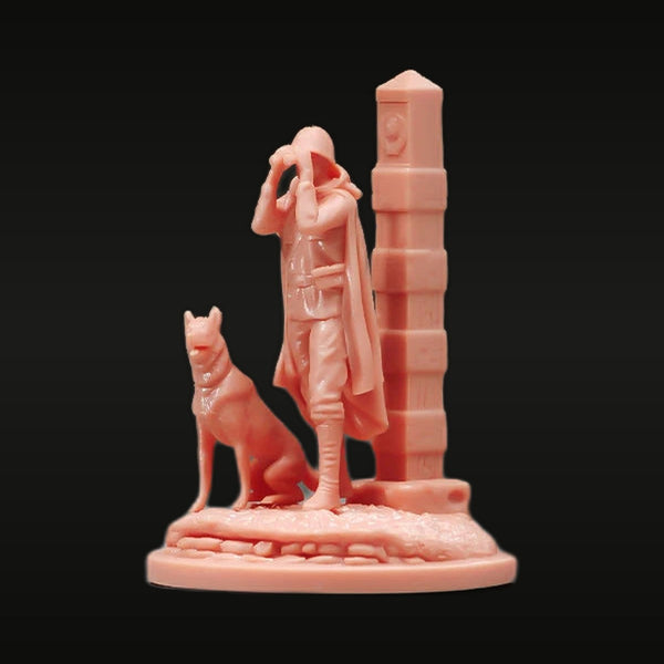 Sentinel With Telescope, Dog & Platform 1/87 Resin Figure Kit