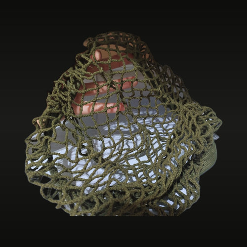 WWII US M1 Helmet Net Cotton Camouflage Cover Resin Miniature Accessory