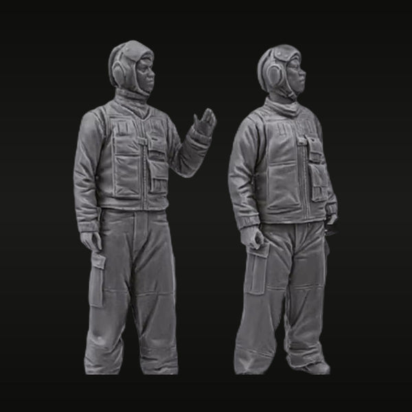 US Navy/Air Force Aircrew in Flight Suit and Helmet Resin Figure Set 1/32 Scale