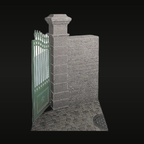 Gate & Wall 02 Stone Diorama Base 1/35 Resin Kit