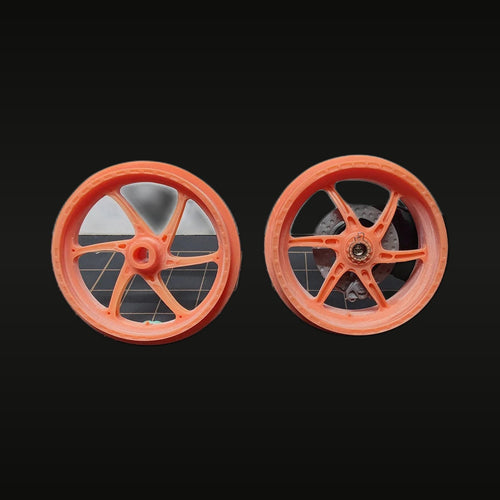 1/12 Scale Orange Wheel Set with Hub Adapter Resin Model Kit