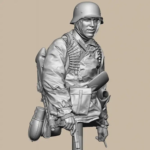 WWII German Soldier with MG42 - 1/10 Resin Figure Kit