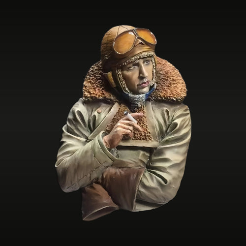 British WWI Fighter Pilot 1/10 Resin Bust with Goggles