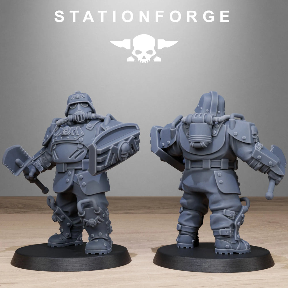 Grimdark Armored Mutants, 13 Figures, Resin Model Figure Kit, Sci-Fi Theme, Unassembled and Unpainted