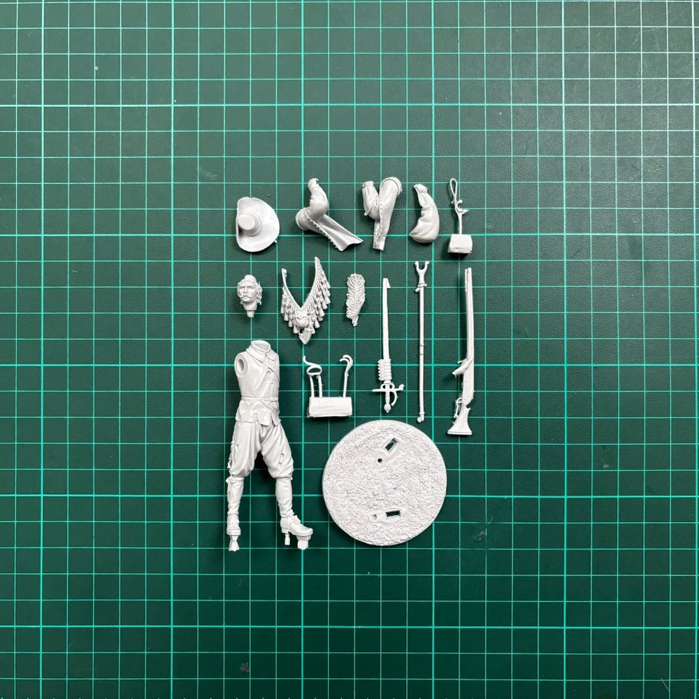 75mm Napoleonic Infantry, 4 Figures, Resin Model Figure Kit, Unassembled and Unpainted