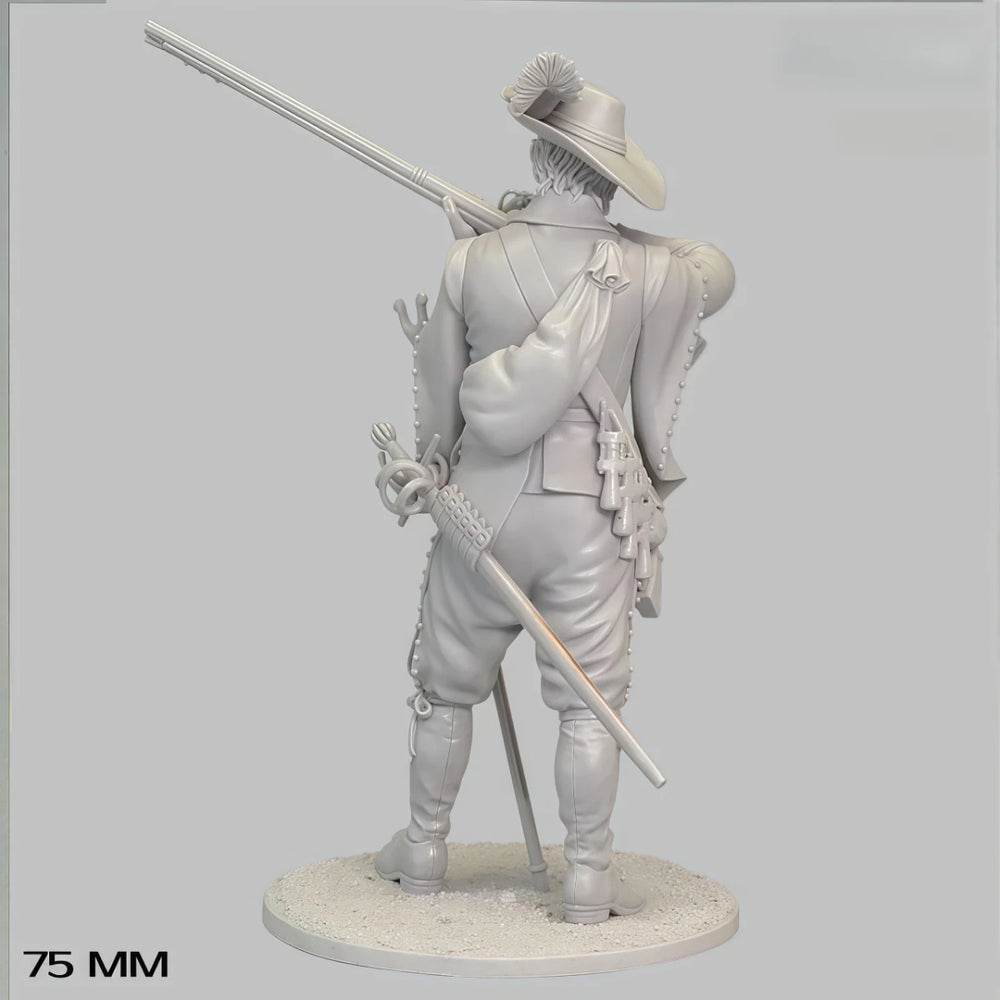 75mm Napoleonic Infantry, 4 Figures, Resin Model Figure Kit, Unassembled and Unpainted