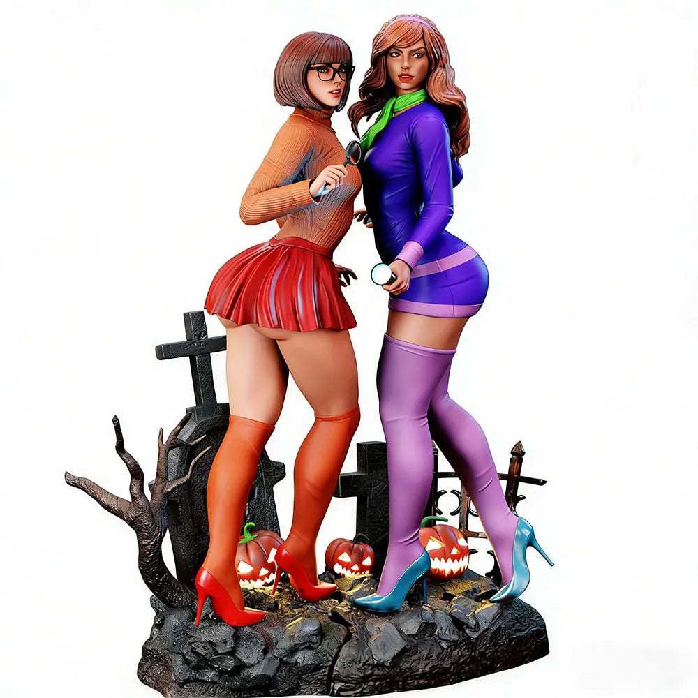 1/24 Gothic Graveyard Pinup, 2 Figures, Resin Model Figure Kit, Unassembled and Unpainted