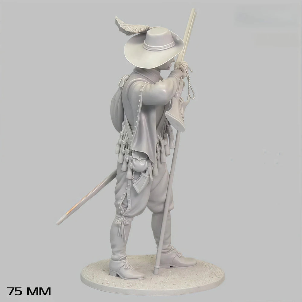 75mm Napoleonic Infantry, 4 Figures, Resin Model Figure Kit, Unassembled and Unpainted