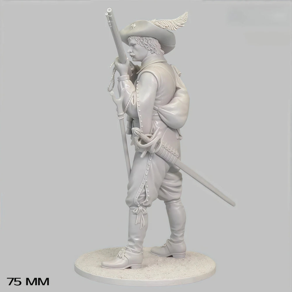 75mm Napoleonic Infantry, 4 Figures, Resin Model Figure Kit, Unassembled and Unpainted