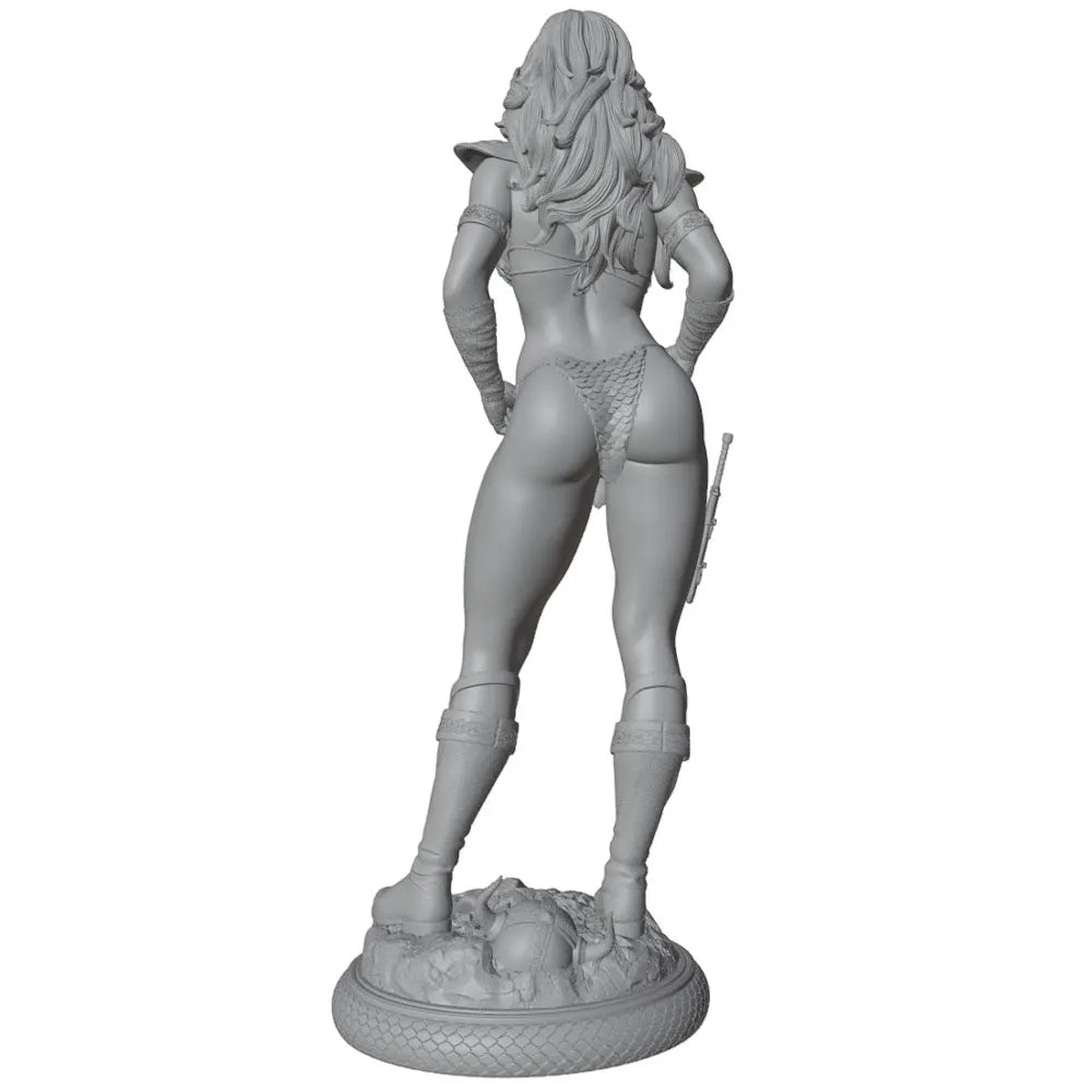 1/24 Female Warrior with Long Flowing Hair, Resin Model Figure Kit, Unassembled and Unpainted