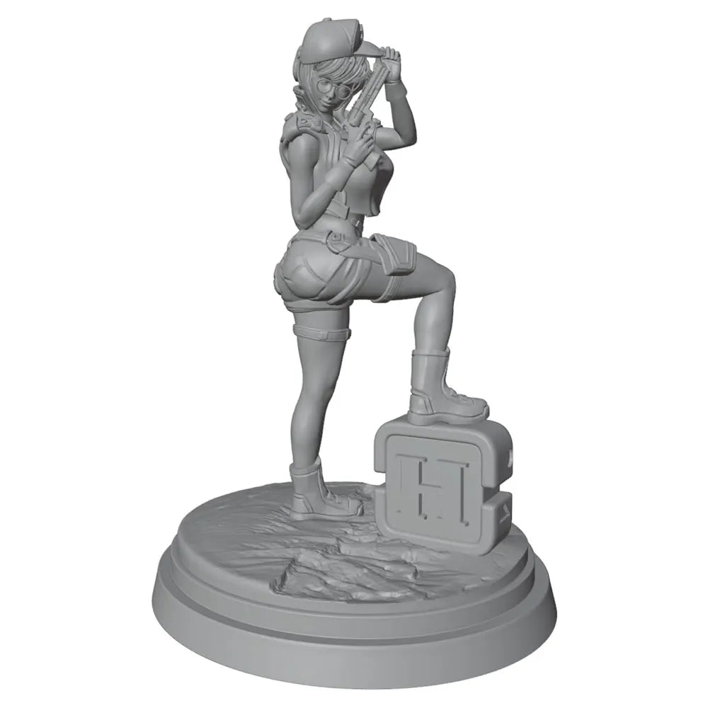 75mm Female Warrior in Power Suit, Resin Model Figure Kit, Sci-Fi Theme, Unassembled and Unpainted