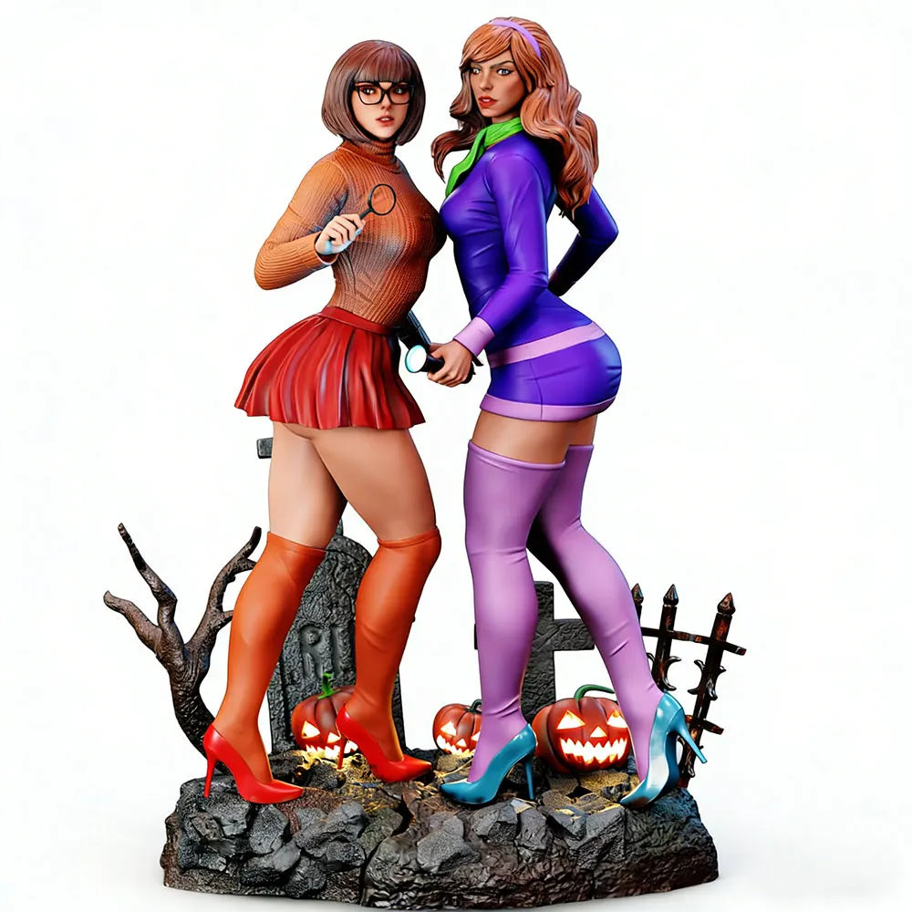 1/24 Gothic Graveyard Pinup, 2 Figures, Resin Model Figure Kit, Unassembled and Unpainted