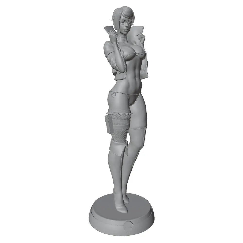 1/24 Sexy Girl with Glasses, Resin Model Figure Kit, Unassembled and Unpainted