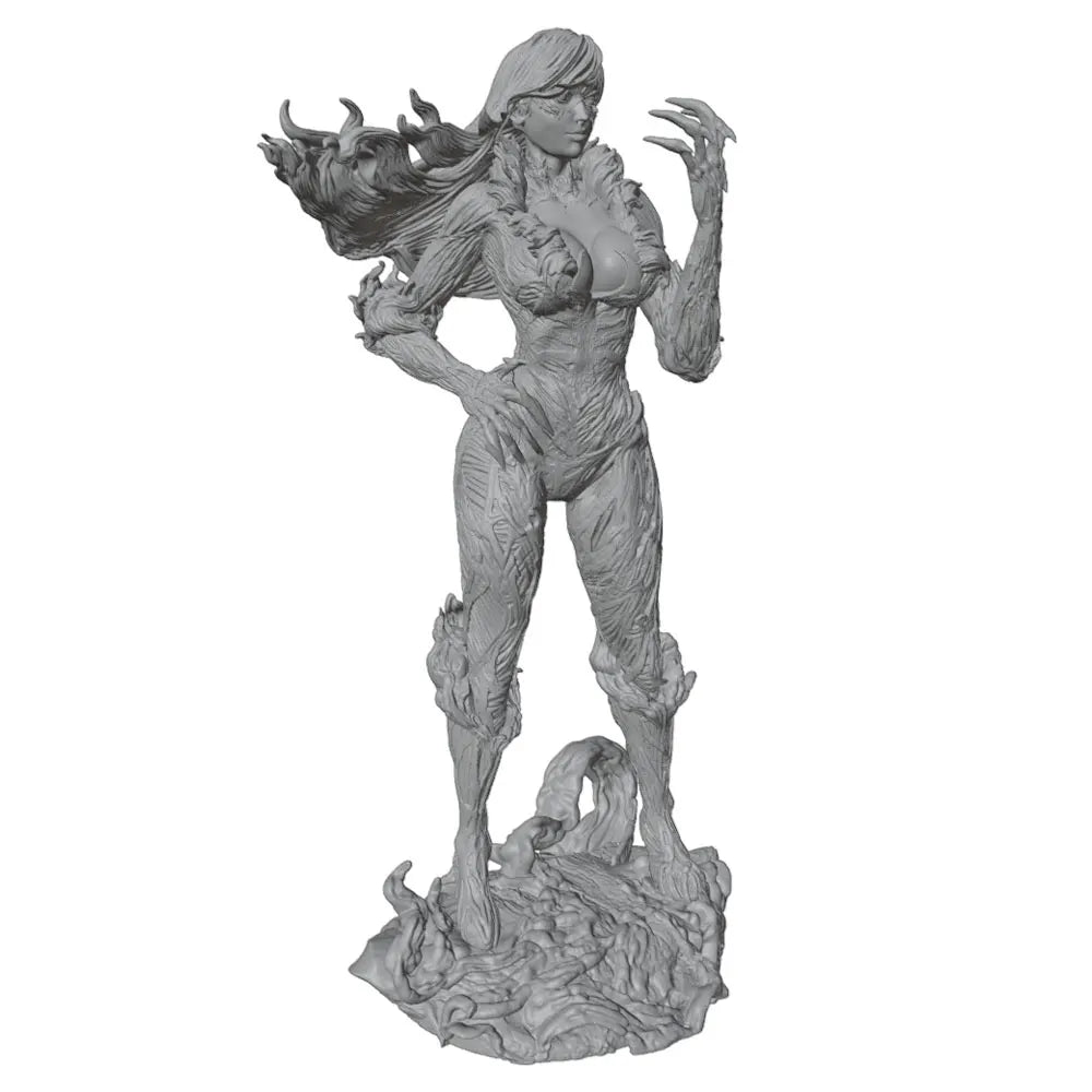 1/24 White-Haired Dragon Warrior, Resin Model Figure Kit, Fantasy Theme, Unassembled and Unpainted