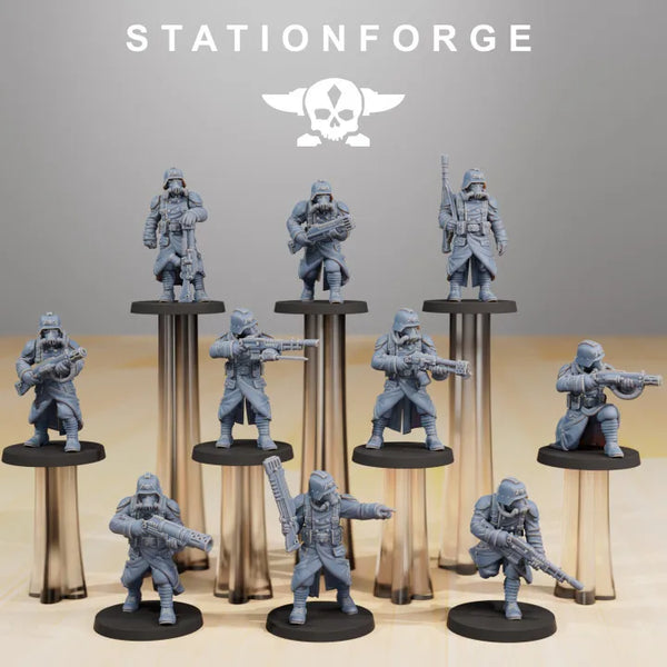 WWI Death Korps of Krieg Infantry Squad, 38 Figures, Resin Model Figure Kit, Unassembled and Unpainted