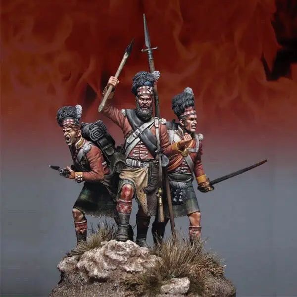 54mm Ancient Barbarian Warriors, 3 Figures, Resin Model Figure Kit, Unassembled and Unpainted
