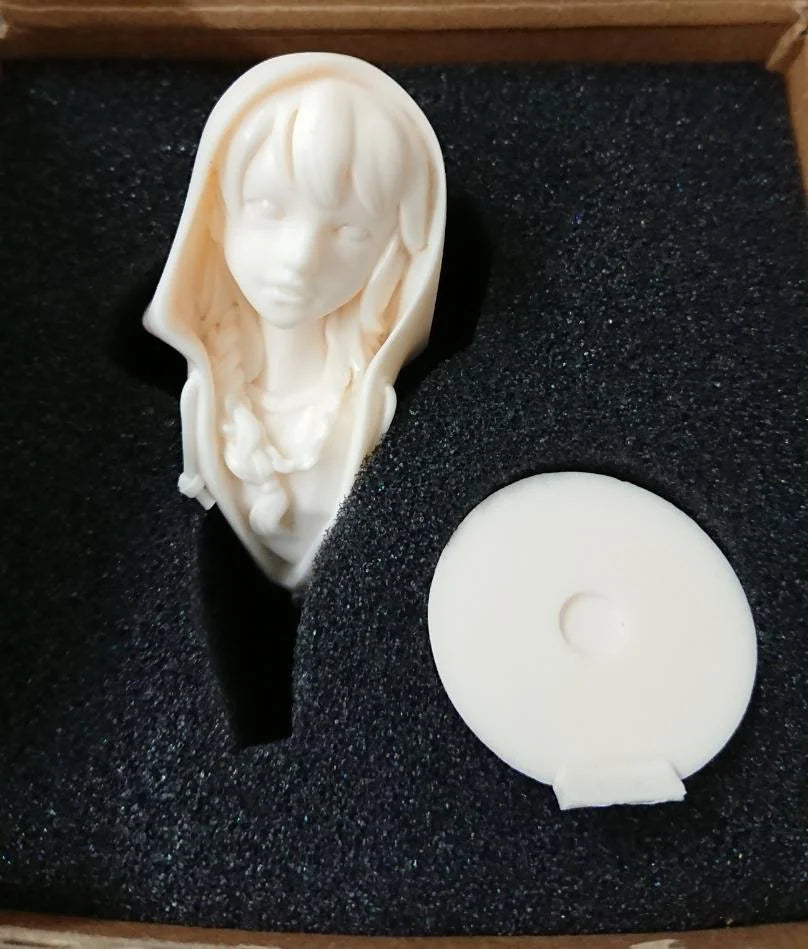 65mm Dark-Haired Anime Girl in Hooded Robe, Resin Model Bust Kit, Anime Theme, Unassembled and Unpainted