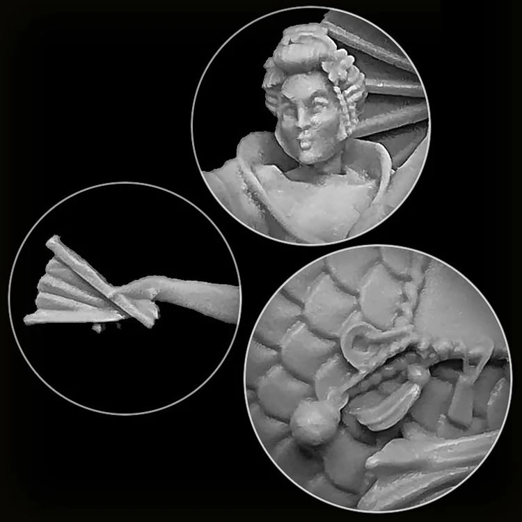 28mm Japanese Fantasy Performer, Resin Model Figure Kit, Fantasy Theme, Unassembled and Unpainted