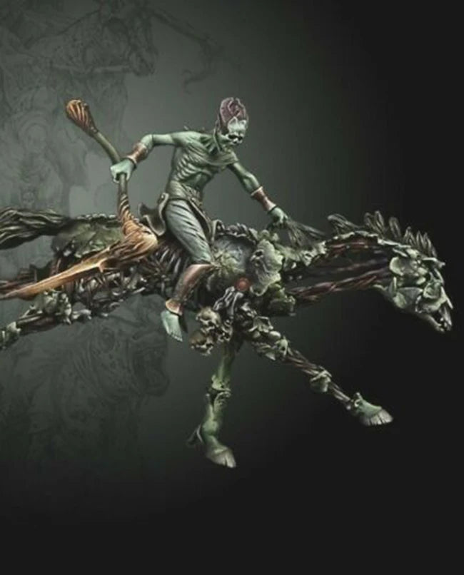 1/32 Medieval Dark Fantasy Mounted Warriors on Demonic Beasts, 4 Figures, Resin Model Figure Kit, Unassembled and Unpainted