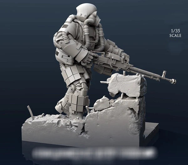 1/35 Modern Sci-Fi Tactical Operator, Resin Model Figure Kit, Unassembled and Unpainted