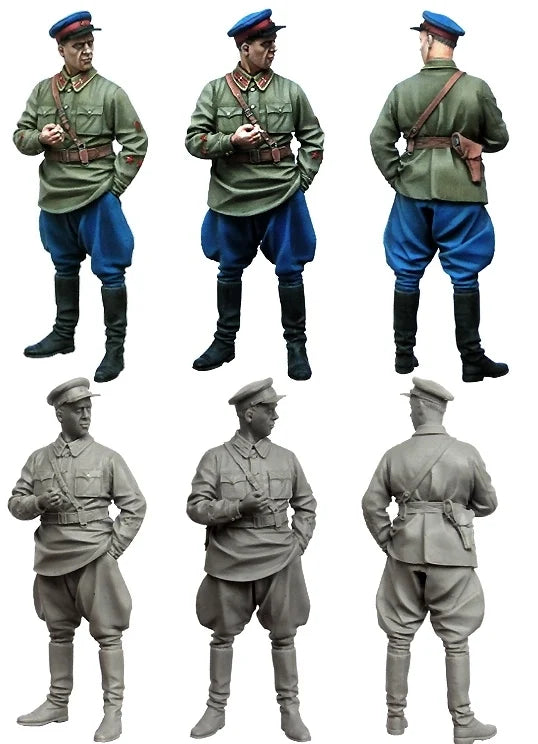 1/35 WWI Soviet Officer & Enlisted, 6 Figures, Resin Model Figure Kit, Unassembled and Unpainted