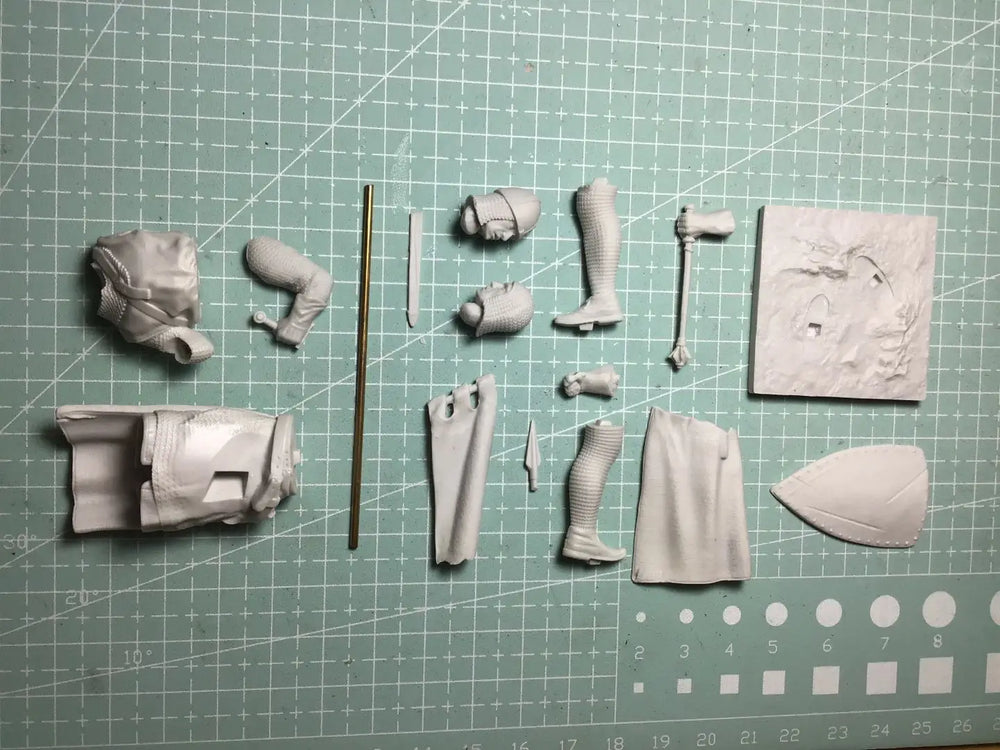 75mm Medieval Fantasy Warriors, 5 Figures, Resin Model Figure Kit, Unassembled and Unpainted