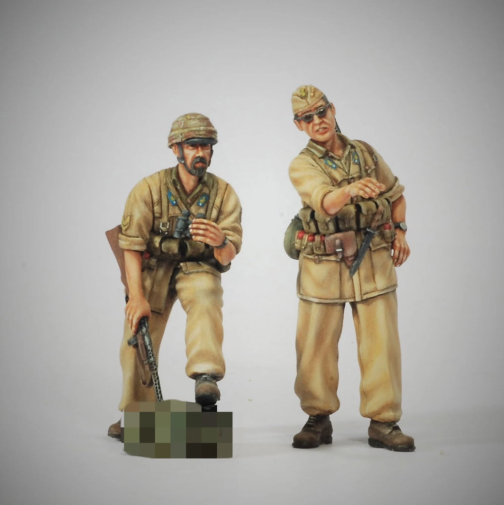 1/35 WWII British North Africa Desert Infantry, 3 Figures, Resin Model Figure Kit, Unassembled and Unpainted