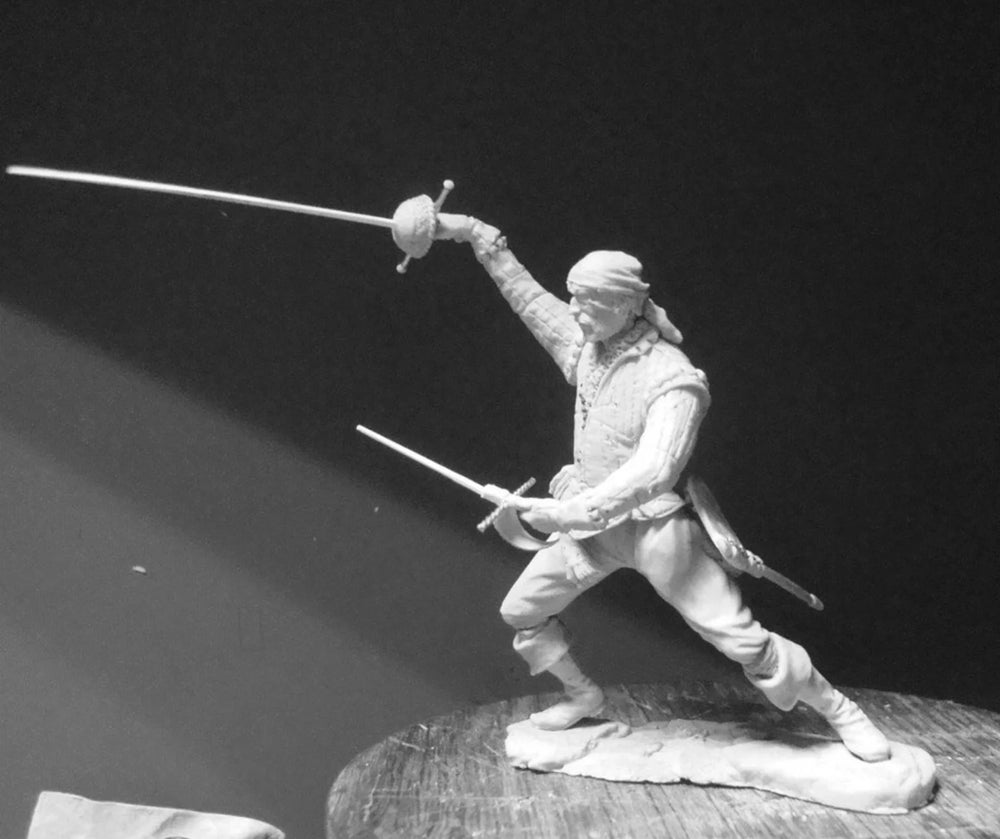 75mm Swordsman, Resin Model Figure Kit, Fantasy Theme, Unassembled and Unpainted