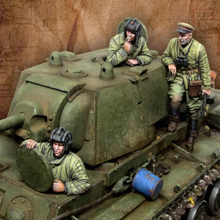 1/35 WWII Military Personnel, 6 Figures, Resin Model Figure Kit, Unassembled and Unpainted