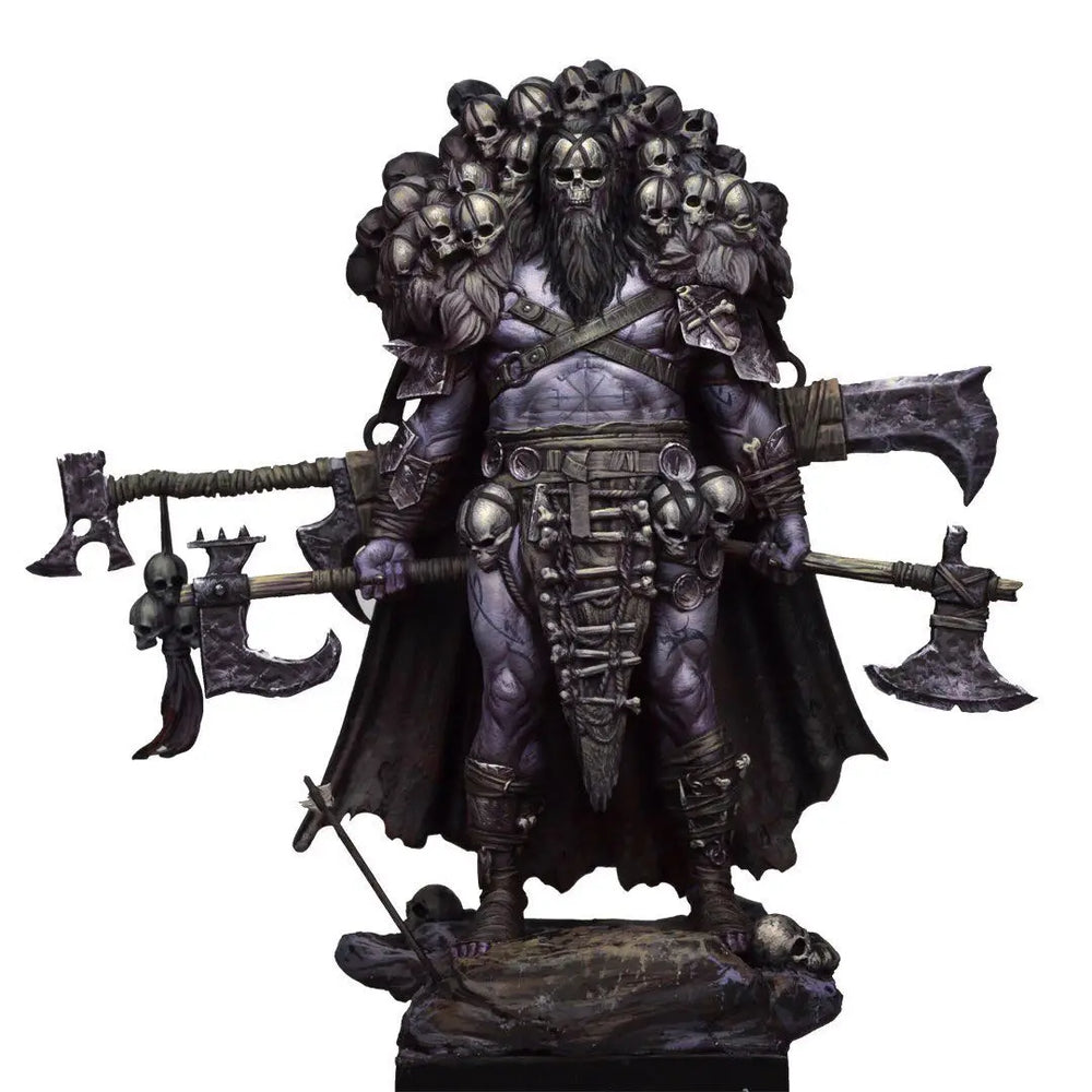 1/24 Chaos Warrior with Skull Headdress, Resin Model Figure Kit, Fantasy Theme, Unassembled and Unpainted