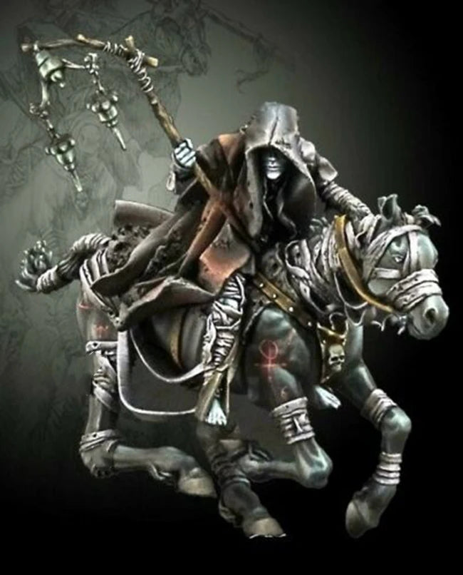 1/32 Medieval Dark Fantasy Mounted Warriors on Demonic Beasts, 4 Figures, Resin Model Figure Kit, Unassembled and Unpainted