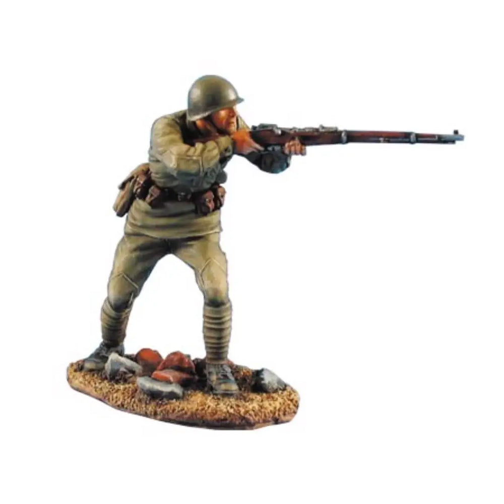 1/35 WWII Soviet Infantryman Firing Rifle, Resin Model Figure Kit, Unassembled and Unpainted