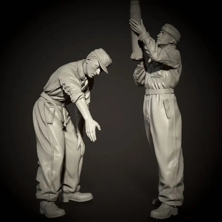 1/35 WWII Infantry Climbing and Firing, 2 Figures, Resin Model Figure Kit, Unassembled and Unpainted