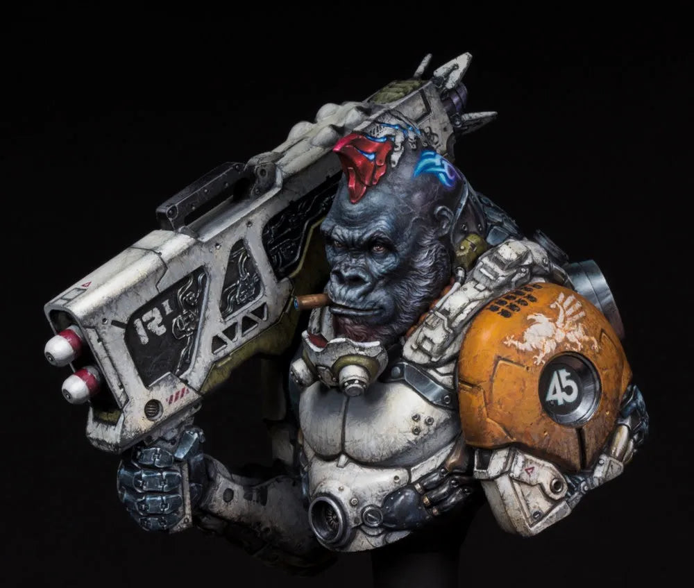 1/10 Mecha Warrior, Resin Model Bust Kit, Sci-Fi Theme, Unassembled and Unpainted