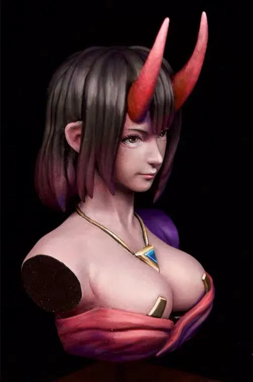 70mm Fantasy Demon Female, Resin Model Bust Kit, Unassembled and Unpainted
