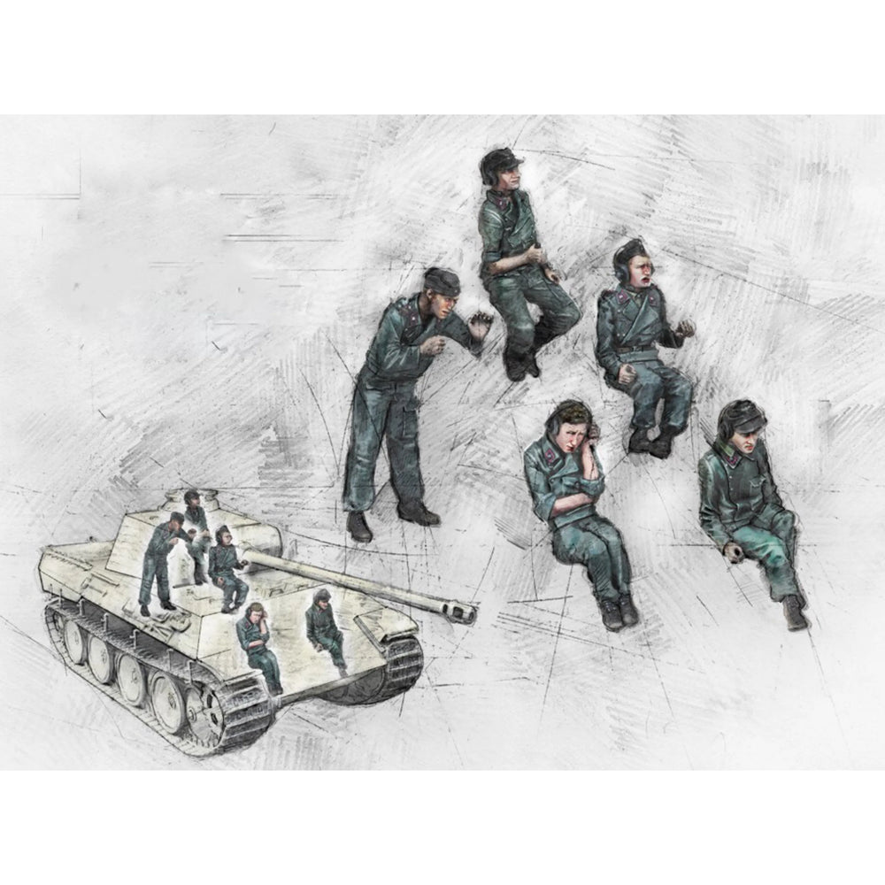 1/35 WWII Panzer Crew, 22 Figures, Resin Model Figure Kit, Unassembled and Unpainted