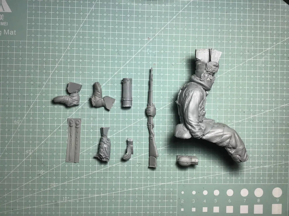 1/16 WWII Crew, 7 Figures, Resin Model Figure Kit, Unassembled and Unpainted