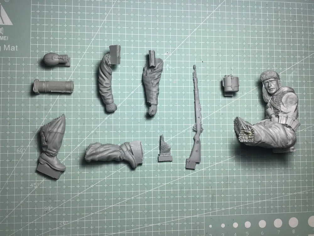 1/16 WWI Soldiers with Transport, 6 Figures, Resin Model Figure Kit, Unassembled and Unpainted
