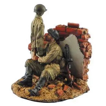1/35 Modern German Soldier Defending Sandbags, Resin Model Figure Kit, Unassembled and Unpainted