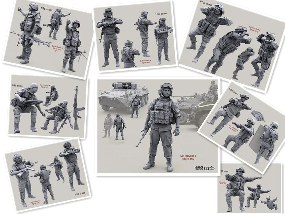 1/35 Modern Russian Tactical Assault Squad, 8 Figures, Resin Model Figure Kit, Unassembled and Unpainted
