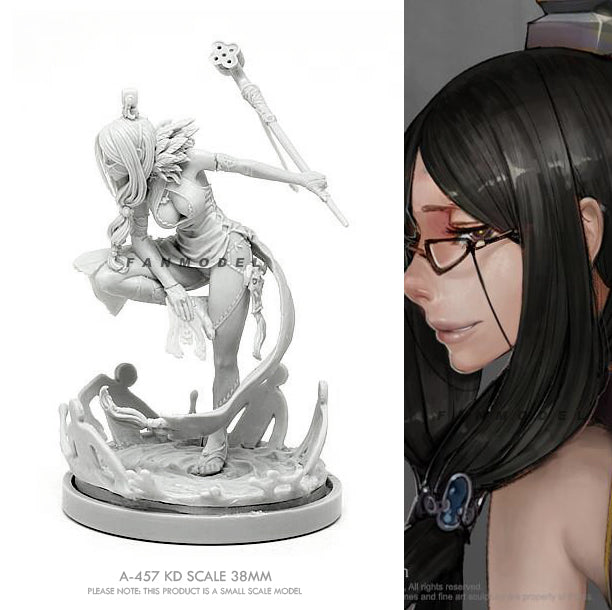 38mm Fantasy Female, 3 Figures, Resin Model Figure Kit, Unassembled and Unpainted
