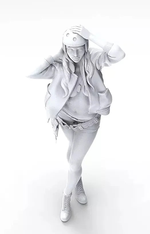 1/35 Modern Anime Female Tactical Operative with Holster, Resin Model Figure Kit, Unassembled and Unpainted