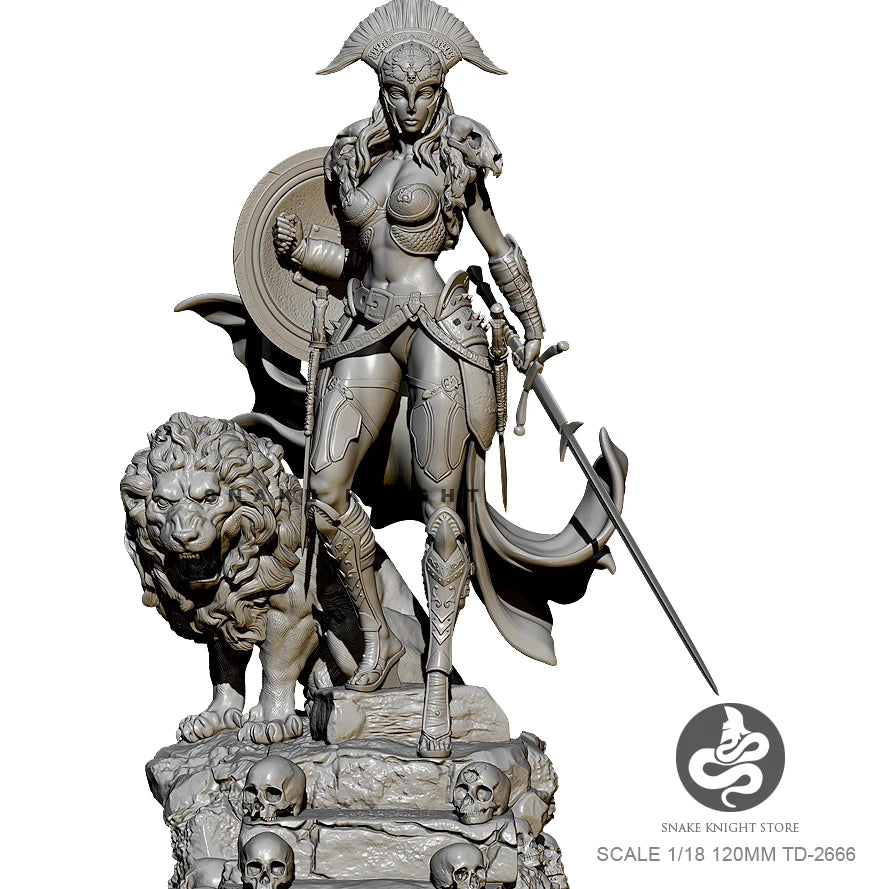 1/18 Warrior with Ceremonial Armor, Resin Model Figure Kit, Fantasy Theme, Unassembled and Unpainted
