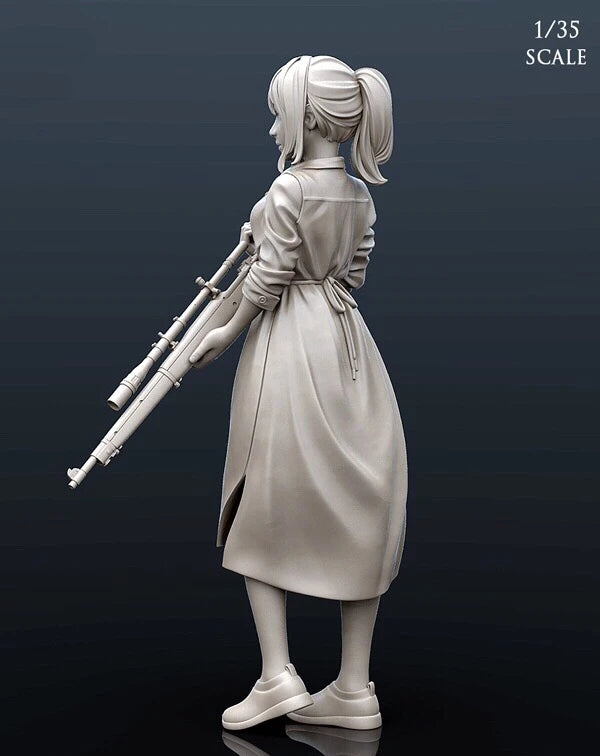 1/35 Modern Anime Soldier, Resin Model Figure Kit, Unassembled and Unpainted