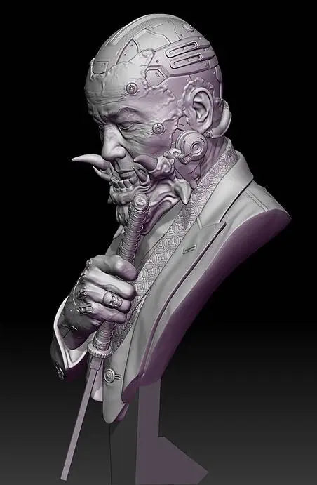 1/10 Aged Warrior Sage, Resin Model Bust Kit, Fantasy Theme, Unassembled and Unpainted