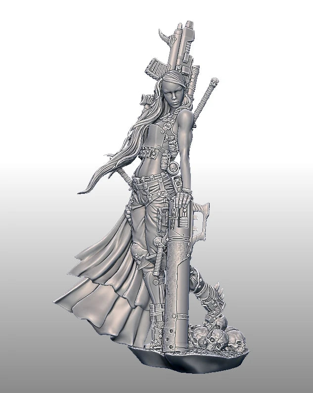 1/24 Officer with Cape and Ornate Rifle, Resin Model Figure Kit, Fantasy Theme, Unassembled and Unpainted