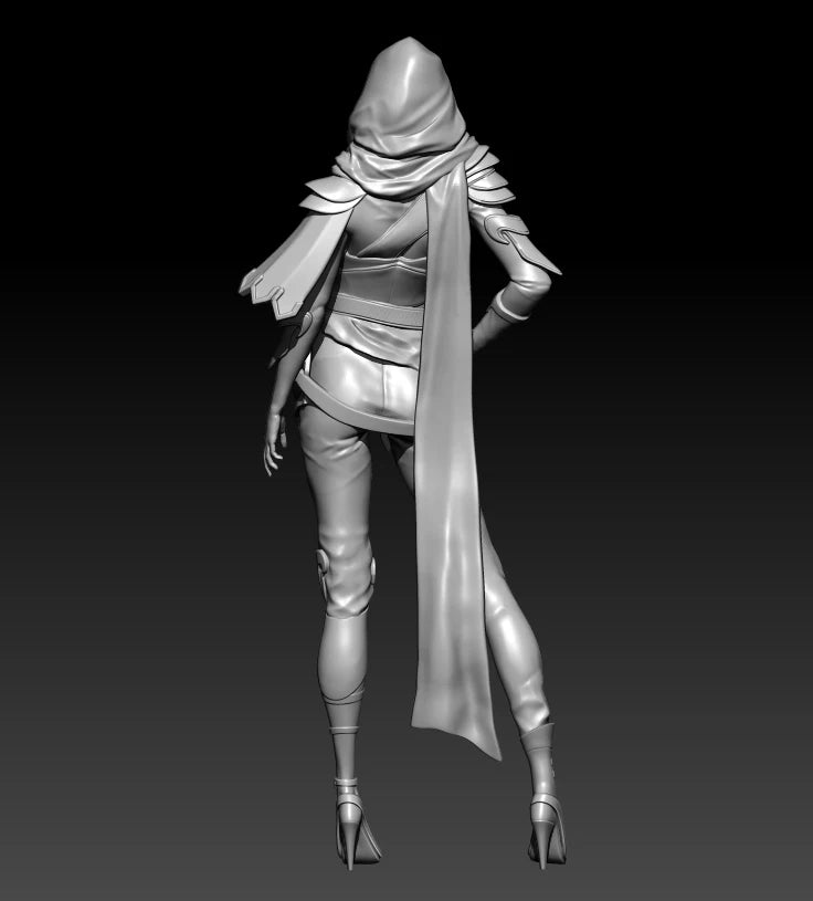75mm Fantasy Female Assassin, Resin Model Figure Kit, Unassembled and Unpainted