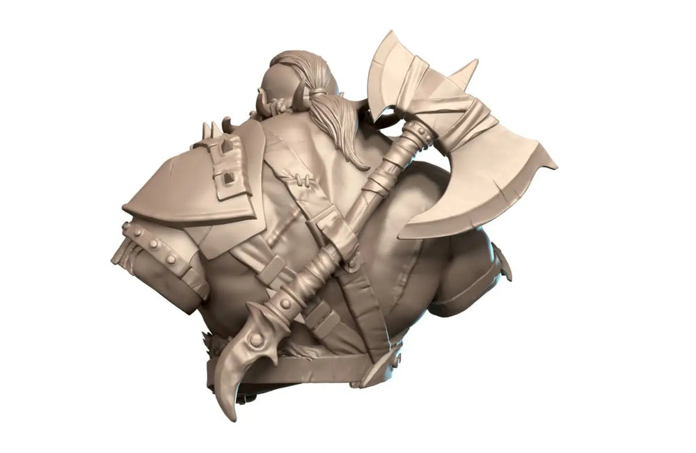 70mm Barbarian Orc, Resin Model Bust Kit, Fantasy Theme, Unassembled and Unpainted