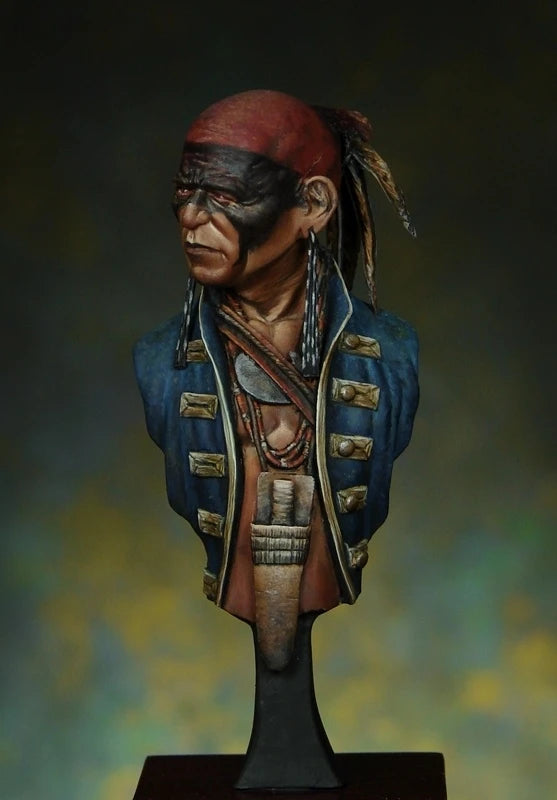 1/12 American Civil War Native American Warrior Colonial Era, Resin Model Bust Kit, Unassembled and Unpainted