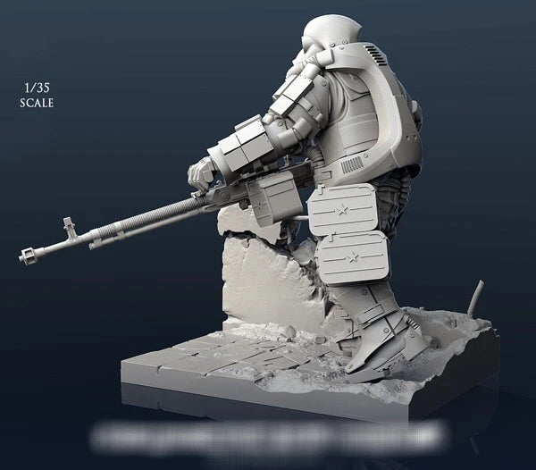 1/35 Modern Sci-Fi Tactical Operator, Resin Model Figure Kit, Unassembled and Unpainted
